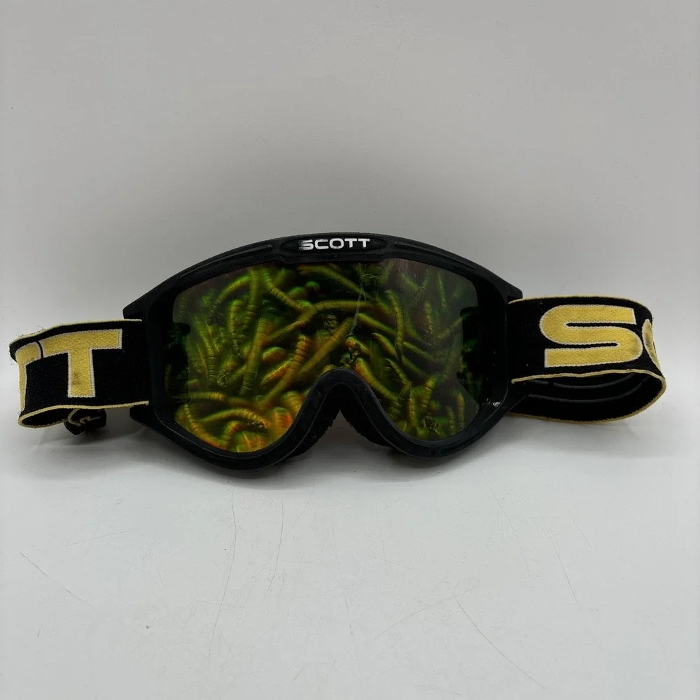 Rare Scott Ski Goggles Hologram Worms Vintage 90's Needs Foam Replaced Scratched